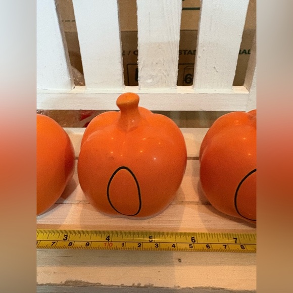 Rae Dunn Orange Ceramic Pumpkin Set - Halloween Home Accents - Picture 2 of 4